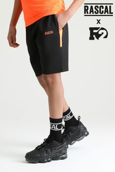 Rascal Kids Black Italic Logo Panelled Shorts (T18027) | €31