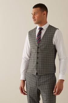 Grey/Brown Check Waistcoat (T18165) | €17