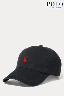 Черный - Саржевая кепка с логотипом Polo Ralph Lauren (T18372) | €41