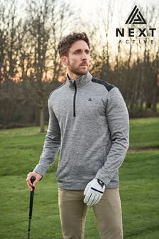 Grey Next Active Golf Zip Top Pullover (T18802) | €44