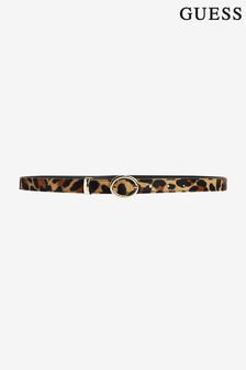 Cinturón con diseño de leopardo y hebilla dorada de Guess (T19047) | 74 €