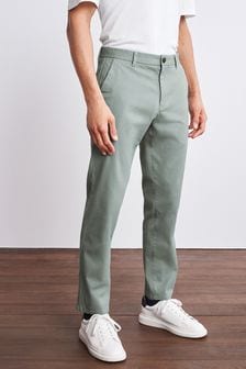 Light Sage Green Straight Fit Stretch Chino Trousers (T19120) | €22