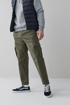 Khaki Green Relaxed Fit Cotton Stretch Cargo Trousers (T19194) | €33