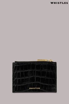 Monedero negro con diseño de cocodrilo brillante de Whistles (T19308) | 42 €
