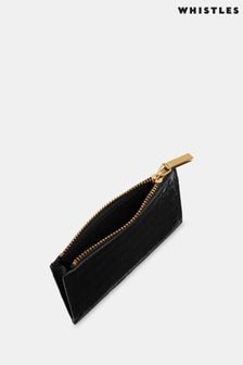 Whistles Black Shiny Croc Coin Purse (T19308) | $51