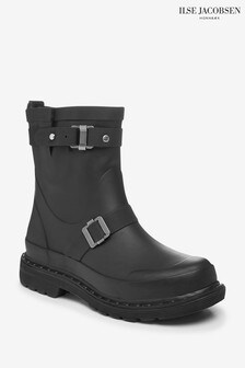 Ilse Jacobsen Black Rubber Ankle Boots (T19731) | $196