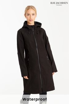 Ilse Jacobsen Black Functional Raincoat (T19735) | ￥35,590