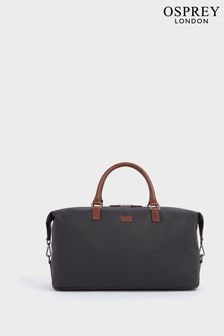 OSPREY LONDON Waxed Canvas & Glazed Calf Leather Grantham Weekend Holdall Bag (T19948) | LEI 985