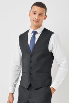 Charcoal Grey Wool Blend Motionflex Waistcoat (T20117) | €19
