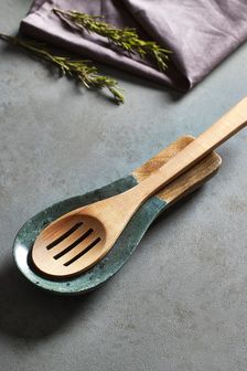 Marble and Wood Spoon Rest (T20126) | $17
