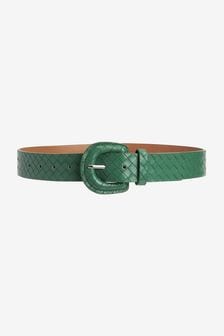 Green Weave Covered Buckle Belt (T20199) | kr166