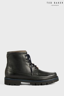 Ted Baker Jarrno Black Antique Leather Moccasin Boots (T20219) | 249 €