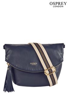 Темно-синий - Кожаная женская сумка с длинным ремешком OSPREY LONDON Milano (T20469) | €298