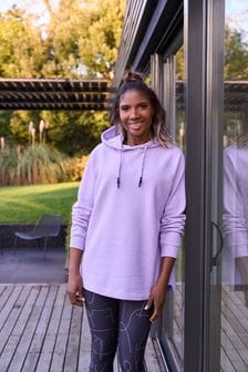 Flieder-Violett - Next Active Sports Lang geschnittenes Kapuzensweatshirt (T20574) | 38 €