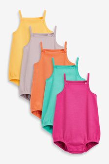 Bright Pink/Purple Baby 5 Pack Vest Bodysuits (0mths-3yrs) (T21655) | €19 - €22