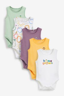 Bright Home Grown 5 Pack Short Sleeve Bodysuits (0mths-3yrs) (T21752) | TRY 181 - TRY 207