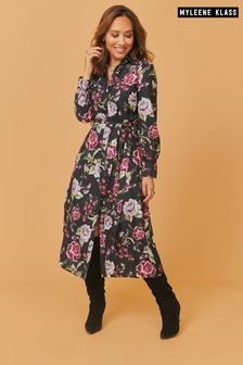 Myleene Klass Floral Print Shirt Dress (T21800) | $74