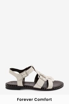 Bone Extra Wide Fit Forever Comfort® Leather Studded Gladiator Sandals (T22010) | 53 €