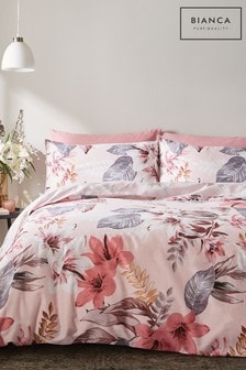 Bianca Pink Leilani 400 Thread Count 100% Cotton Duvet Cover and Pillowcase Set (T22029) | €74 - €118
