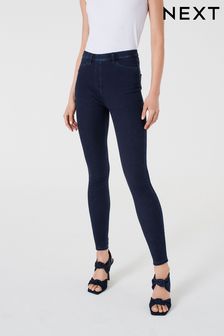 Синє полоскання - Джерсійські джинсові легінси (T22043) | 673 ₴