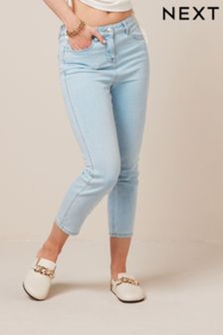 Bleach Blue Cropped Slim Jeans (T22044) | $36