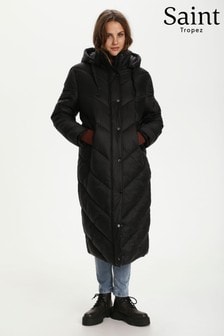 Saint Tropez Black Hayli Long Coat (T22638) | $198