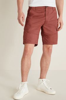 Red Straight Fit Cotton Cargo Shorts (T22704) | €32