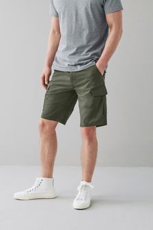 Khaki Green Slim Fit Cotton Cargo Shorts (T22705) | €32