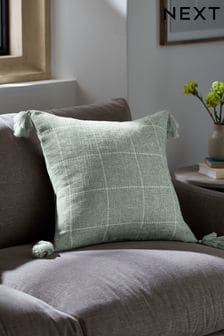 Sage Green Windowpane Check Cushion (T23395) | ₪ 59