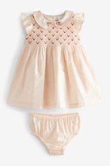 Pink Baby Embroidered Smock Dress (0mths-2yrs) (T23599) | $31 - $34