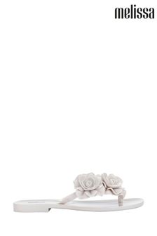 לבן - נעלי אצבע של Melissa עם קצה מרובע ופרחים (T23614) | ‏279 ₪