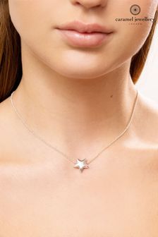 Caramel Jewellery London Silver Tone Star Choker Necklace