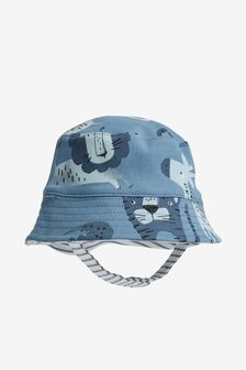 Azul reversible con león - Sombrero de pescador de verano para bebé (0 meses-2 años) (T23739) | 9 €