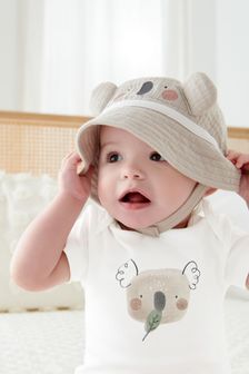  (T23746) | €9 Sivá koala - Dojčenský klobúčik na leto (0 mes. – 2 rok.)