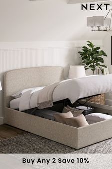 Contemporary Tweed Natural Matson Upholstered Ottoman Storage Bed Frame (T23780) | €825 - €1,075
