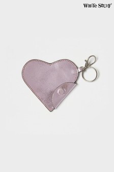 White Stuff Pink Heart Leather Coin Purse (T23796) | ₪ 44