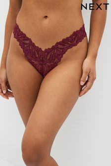 Plum Purple Thong Comfort Lace Knickers (T24065) | 5 €