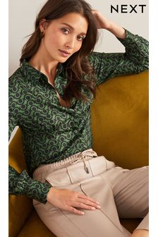 Green Fitted Jacquard Shirt (T24288) | 19 €