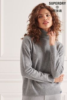 Superdry Grey Lambswool Roll Neck Jumper (T24337) | 241 zł