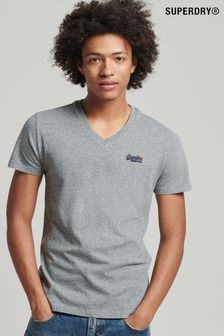 Superdry Grey Organic Cotton Classic V-Neck T-Shirt (T24344) | €32