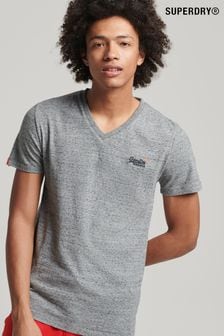 Superdry Grey Label Vintage Embroidery V-Neck T-Shirt (T24355) | AED111