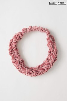 White Stuff Womens Pink Velvet Plaited Headband