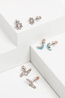 Placage or 10 carats - Lot de trois clous d'oreilles Collection Luxe (T24974) | €18