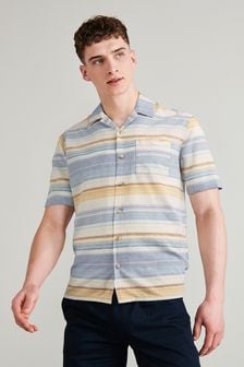 Blue/Yellow Short Sleeve Stripe Shirt (T24982) | 11 €