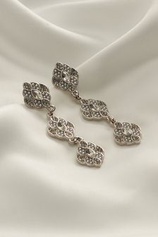 Серебристый цвет - Свадебные серьги-подвески из блестящих жемчужин (T24987) | 551 грн