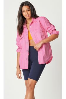 Pink Cotton Shacket (T25238) | $64