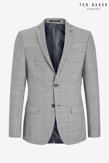 Ted Baker Lt Grey Tonal Check Slim Fit Jacket (T25329) | $361
