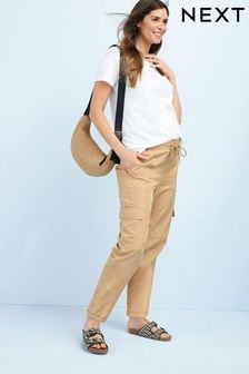 Camel Brown Maternity Utility Cargo Trouser (T25406) | $42