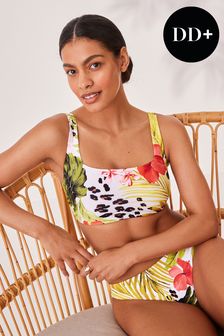 Hawaiian Tropical Print Tankini Top Bella DD+ Bikini Top (T25463) | 54 zł