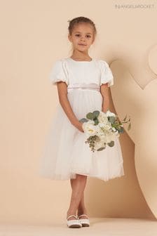 Angel & Rocket White/Pink Celine Taffeta Tulle Bow Dress (T25630) | €85 - €98